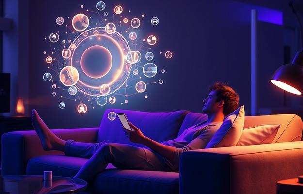 Person nutzt Smartphone für IPTV Support