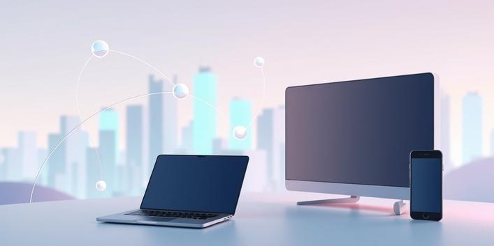 Illustration einer Person, die IPTV auf einem Smart-TV nutzt