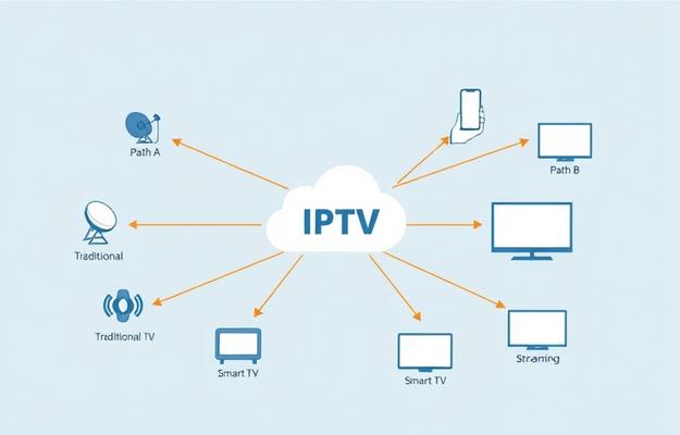 Mann nutzt IPTV auf Smart TV für ein modernes Fernseherlebnis
