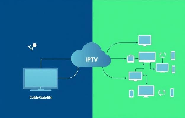 Mann nutzt IPTV auf Smart TV mit Fernbedienung
