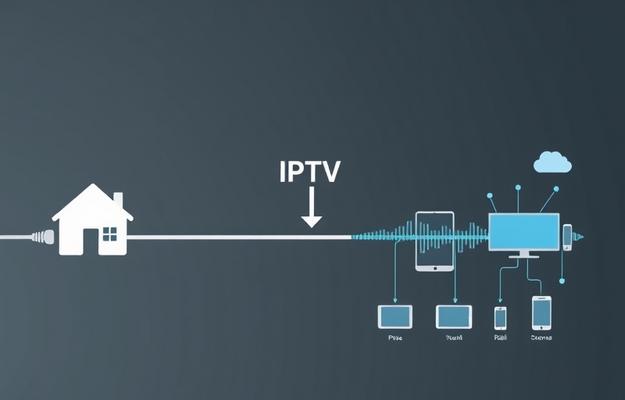 Mann nutzt IPTV auf Smart TV mit Fernbedienung