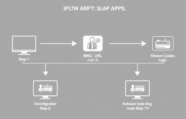 Smart TV remote control with IPTV app interface displayed on screen