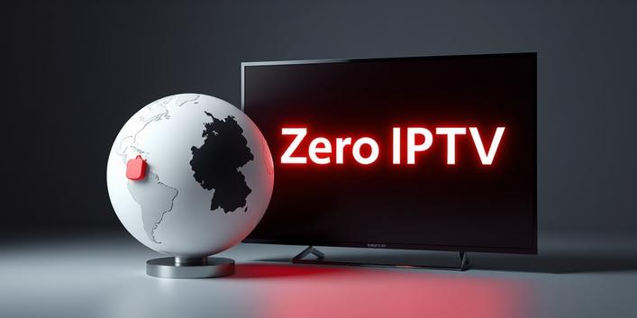Cinematic 3D illustration Zero-IPTV VPN Bedarf – Premium IPTV streaming in Deutschland mit modernem VPN-Design.